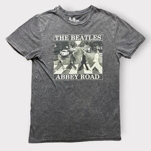 The Beatles Abbey Road Graphic‎ T-Shirt Charcoal Gray Acid Wash Mens Small S